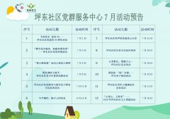 坪东社区|2020年7月活动预告