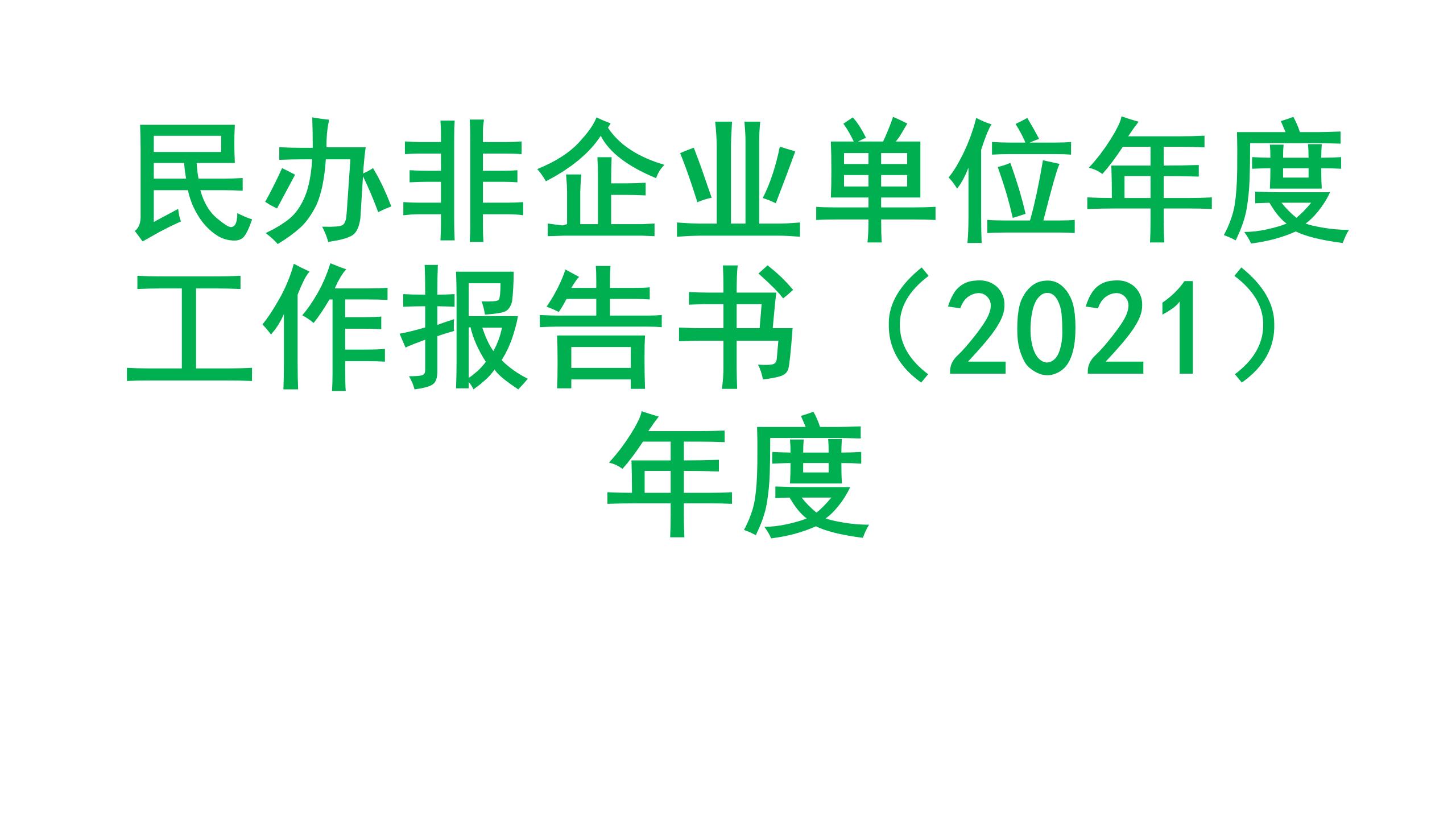 民办非企业单位2021年度工作报告书