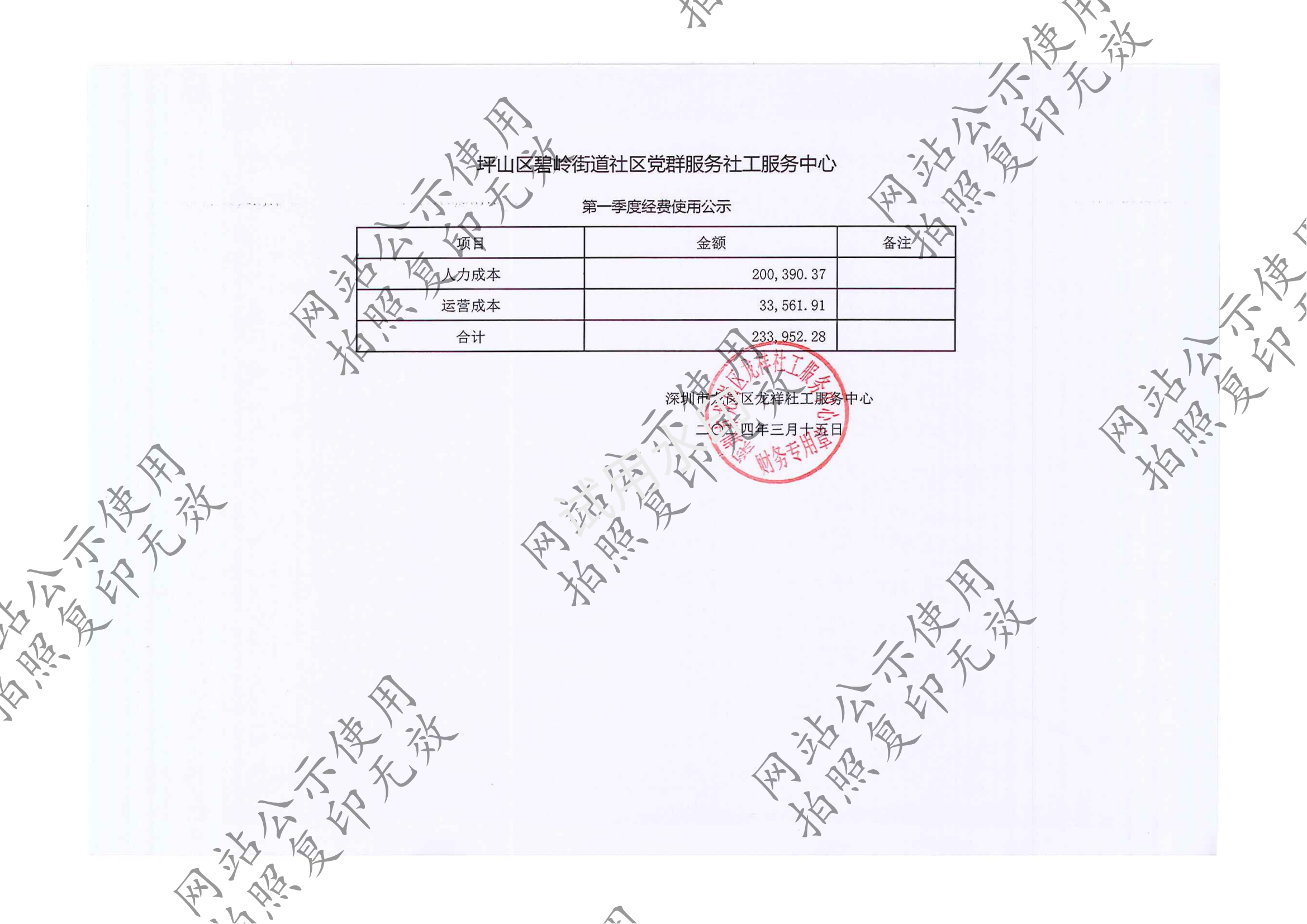 龙祥社工2024年2月份项目经费使用公示