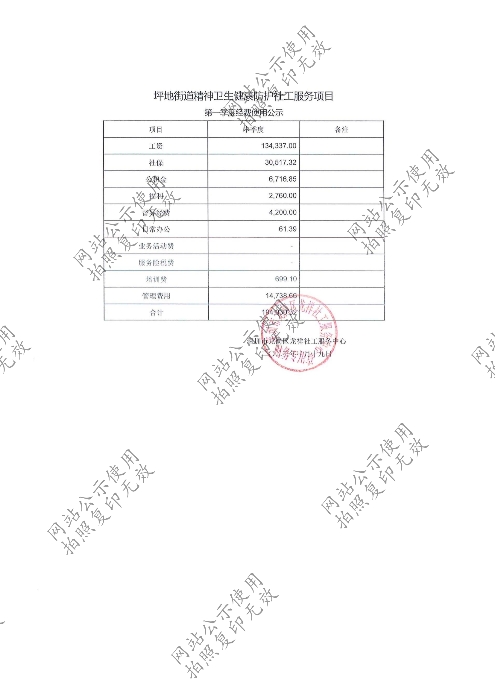 龙祥社工2023年9月份项目经费使用公示